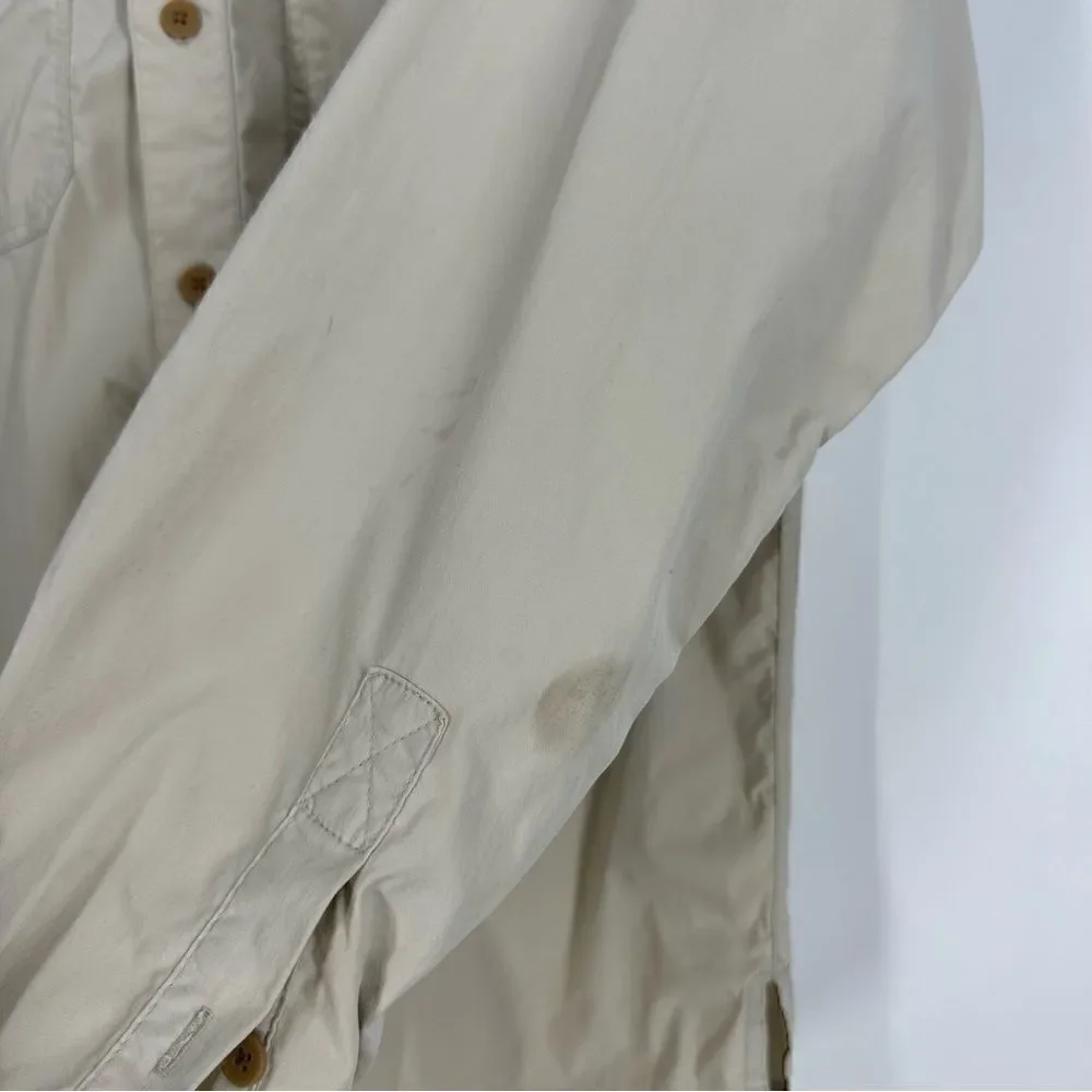 THE NORTH FACE *Damaged* Men’s Outdoor Hiking Light Tan Button Down Shirt Sz S